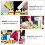 Restaurantware 16oz. FIFO Inverted Plastic Squeeze Bottle with Refill and Dispensing Lids - First In First Out - Perfect for Restaurants Catering and Food Trucks - 1ct box