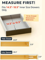 4 Pcs Bamboo Kitchen Drawer Dividers Large 14"-19", Spring Loaded, Works in Kitchen, Adjustable Drawer Organizers, Dresser, Bathroom, Bedroom, Drawer Desk, Office