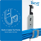 ICC Batwing J Hook 3/4” Without Retainer Clip - Galvanized Steel Cable Management Hooks for Hanging Cable to Hanger Wire and Threaded Rod - Rust-Resistant, EIA and TIA Compliant - 3/4 Inch 25 Pack