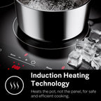 Empava 36 Inch Electric Induction Cooktop Built-in, 5 Zone Smooth Glass Surface, Touch Sensor Panel Power Boost, Timer Control, Child Lock Feature, Hardwired Kitchen Appliance