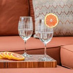 Rolf Glass Matchstick All Purpose Wine Glass 18 Ounce - Set of 4 Large Wine Glasses - Lead-Free Glass - Engraved Large Wine Glasses - Proudly Made in the USA