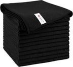 Orighty Microfiber Cleaning Cloth, 12 Pack Highly Absorbent Cleaning Supplies, Lint Free Cloths for Multiple-use, Powerful Dust Removal Clean Rags for House, Kitchen, Car Care(12x12 inch) Black