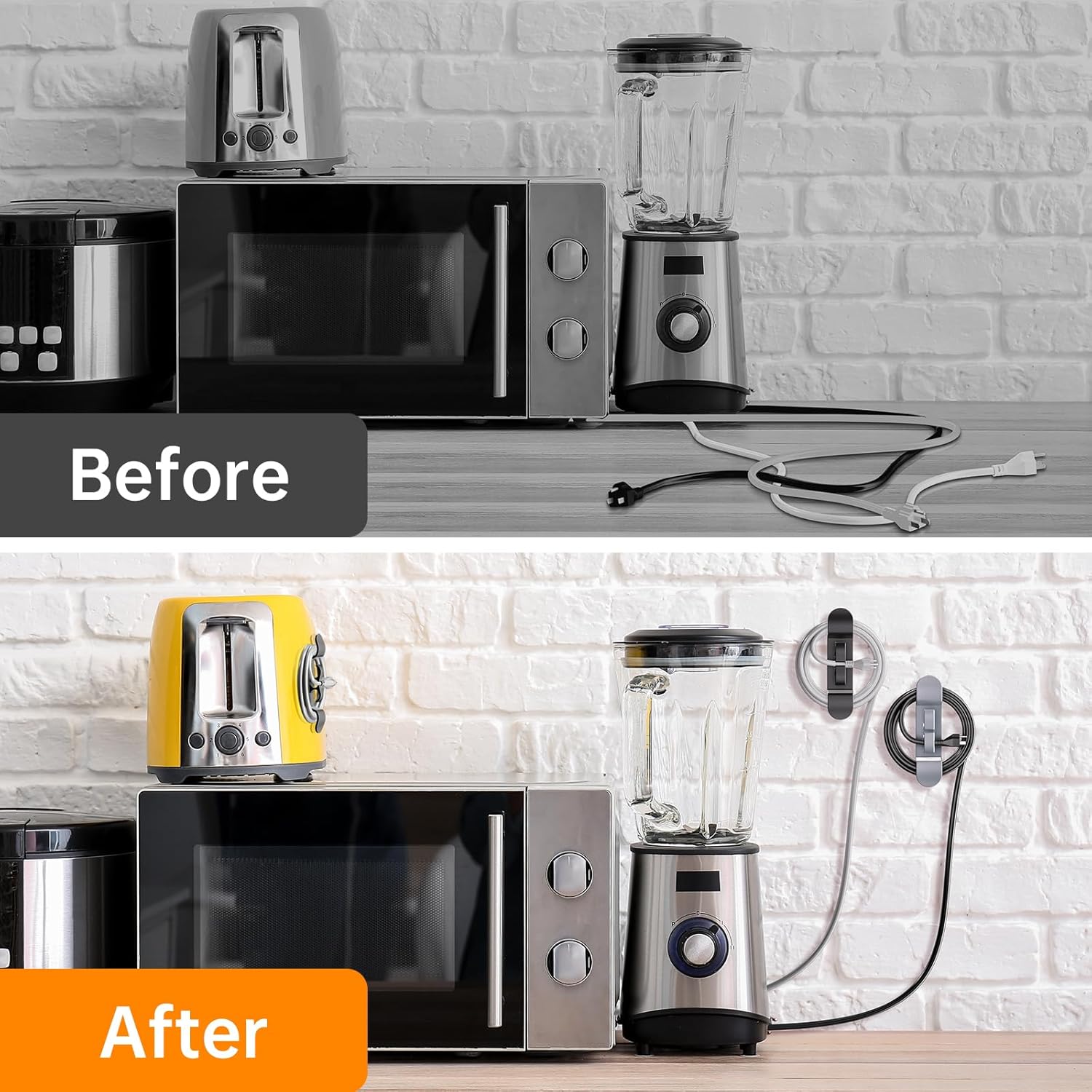 Cord Organizer for Kitchen Appliances, Appliance Cord Organizer, Cord Holder, Cord Keeper, Cord Wrapper for Appliances Stick on Mixers, Coffee Maker, Pressure Cooker (8 Packs)