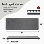 2PCS Bathroom Trays, Water Absorbing Diatomite Stone Quick Drying Mat for Kitchen Counter, Dish Rack Soap Dispenser Sponge Holder Caddy Sink Vanity Organizer, Dark Gray Slate,9"x3.5"