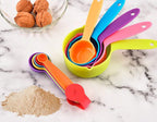 10 Pieces Plastic Measuring Cups and Spoons Set Colored for Kitchen Cooking Bathing (random style)