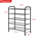Water Bottle Organizer 5 Tier FreeStanding Water Bottle Storage Rack Metal Beverage Can Dispenser for Pantry, Kitchen Cabinet Countertop, Black