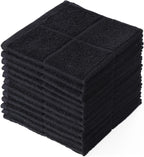 Glynniss Dishcloths Kitchen Highly Absorbent Dish Rags 100% Cotton Dish Cloths for Washing Dishes, Cleaning (Black, 11x11)