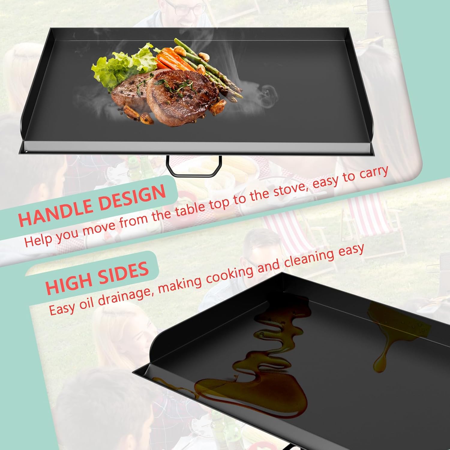 Flat Top Griddle for Camp Chef SPG90B GB90D TB90 CCH3 SG100 TB90LWG TB90LWG15 TB90LW, Outdoor Camping Fry Griddle Pan for Camp Chef PRO 90X Explorer 3X Stove Gas/Propane Stove Grills,16" x 37"