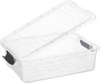 Superio Clear Storage Boxes with Lids, 16 Quart Plastic Container Bins for Organizing, Stackable Crates, BPA Free, Non Toxic, Odor Free, Organizers for Home, Office and Dorm, 4 Pack