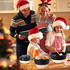 Hasense Porcelain Mixing Bowls for Kitchen, 84/40/20 Oz Large Salad Serving Bowls Set of 3, Unique Thanksgiving Bowls Set for Entertaining Cooking Baking Serving Food, Nesting Bowls, Black