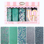 Confect Edible Sprinkles | Navy Blue & Teal Dragees, Green & White Jimmies, Bright Blue Sparkling Sugar | Baking Toppings & Decorations | Sprinkle for Cake & Cupcake Decorating – Vegan, Gluten-Free, Nut-Free, Soy-Free, Dairy-Free, Palm Oil-Free-5 Oz