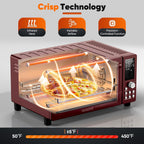 Nuwave Bravo Pro Smart Air Fryer Toaster Oven Combo, 12-in-1 Functions with Quicker & Even Crisp Technology, 1800W, 50-450°F, PFAS-Free, 21QT, Cinnamon