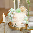 108 Pcs Balls Cake Topper DIY Cupcake Insert Foam Balloons for Cake Baking Wedding Anniversary Birthday Decoration(White, Green, Gold,Multi Sizes)