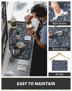 AMOAMI Coffee Mat Hide Stain Rubber Backed Absorbent Dish Drying Mat for Kitchen Counter - Fits Under Coffee Maker & Espresso Machine (12x19,DUST BLUE)