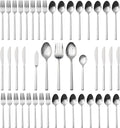 Alata Cube 45-Piece Forged Stainless Steel Flatware Set Cutlery Set,Service for 8,Silver Finish,Dishwasher Safe
