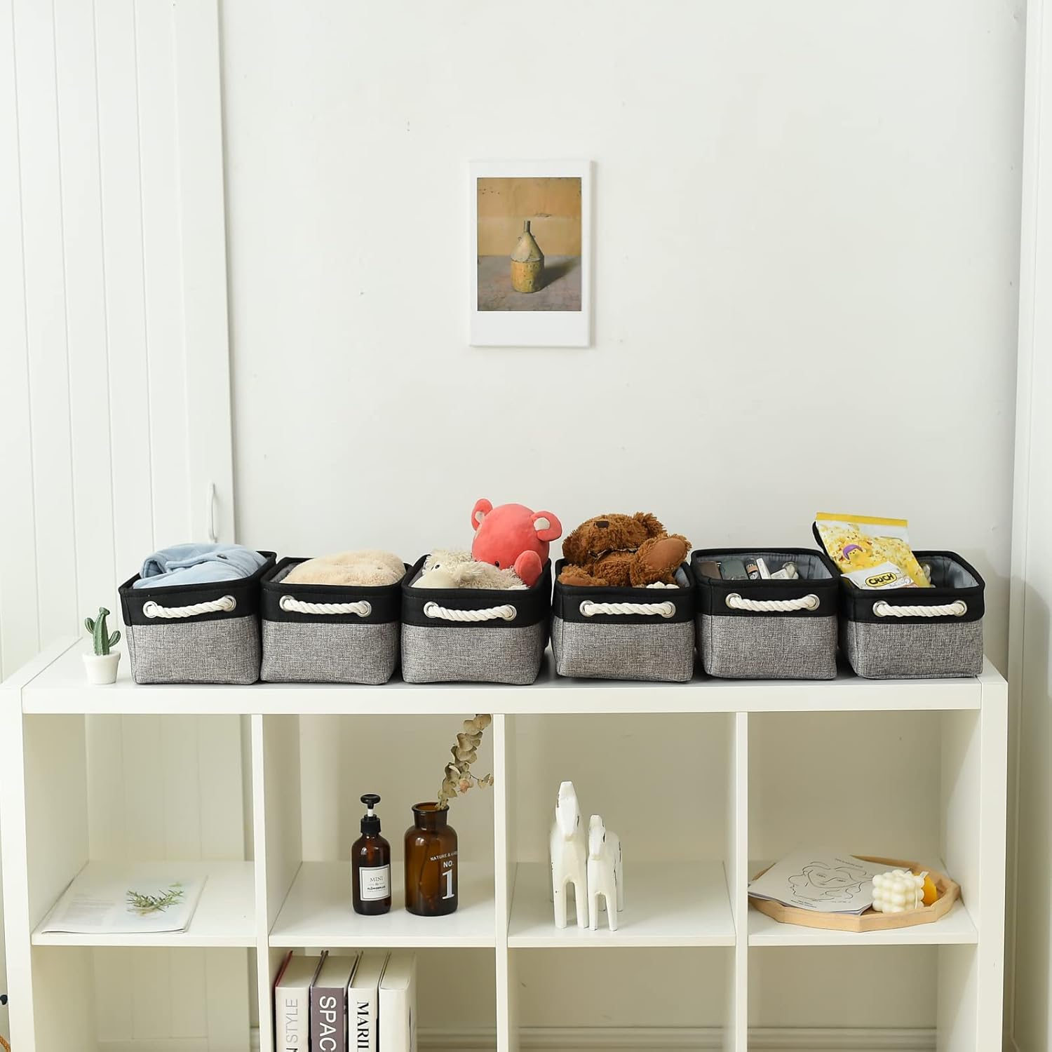 Fabric Storage Cubes - Closet Storage Bins Storage Baskets for Organizing with Handles Organization and Storage 11.8 (L) x 7.8 (W) x 5.2 (H) inches