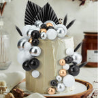 108 Pcs Balls Cake Topper DIY Cupcake Insert Foam Balloons for Cake Baking Wedding Anniversary Birthday Decoration(Black, Silver, White, Gold,Multi Sizes)