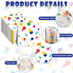 100 Pcs Sprinkles Napkins 2 Ply Disposable Paper Napkins for Baby Shower Birthday Party Theme Table Decor Supplies(White,Rainbow Dot)