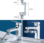 1080°Swivel Faucet Extender with Filter, Sink Water Faucet Aerator Extension in Brass, Swivel Robotic Arm Bathroom Faucet Extender, Kitchen Rotating Extension with 2 Mode Splash