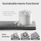 2PCS Bathroom Counter Vanity Trays, Water Absorbing Diatomite Stone Quick Drying Mat for Kitchen Sink Counter, Dish Rack Soap Dispenser Sponge Holder Caddy Organizer, Light Gray, 9"x 3.5"