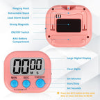 ZILLEEN 6 Pack Kitchen Timers for Cooking Digital Classroom Timers for Teachers Kids Blue Green Pink