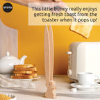 OTOTO Bernie Bunny Toaster Tongs - Rabbit Toast Tongs, Wooden Tongs for Toaster, Wooden Toaster Tongs - Multipurpose Mini Tongs for Appetizers, Wood Utensils & Cute Kitchen Gadgets