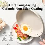 Redchef Nonstick Frying Pan Skillet, Ceramic Non-Stick Saute Pans, 11 inch Cooking Fry Pan with Stay Cool Handle, All Stovetops (Gas, Electric & Induction), Dishwasher/Oven Safe, PFAS-Free, Non Toxic