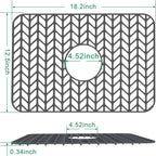 GUUKIN Sink Protectors for Kitchen Sink Grid 18-3/16" X 12-1/2" | Centered Drain for Single Sink Bowl with Corner Radius 4-11/16"