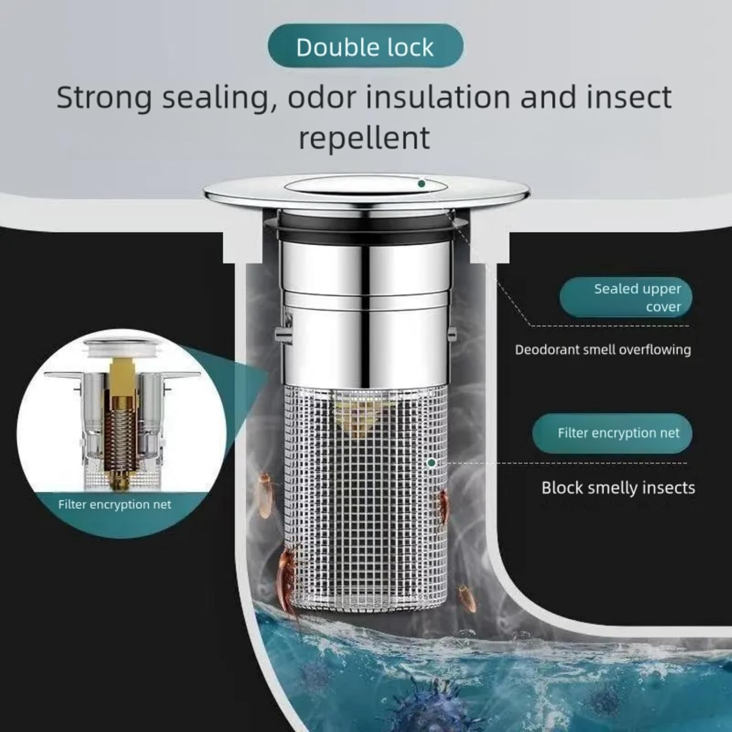 Bathroom Sink Stopper, pop-up Sink Drain Strainer, with Detachable Stainless Steel Sink Strainer Hair Catcher, Suitable for Bathroom Sink Replacement.