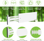 ANTOWIN 4 Pack Expandable Drawer Dividers, 4.7'' High, Extend from 12.2'' to 17.7'', Dresser Drawer Organizers, Bamboo Separators for Kitchen, Bedroom, Office, Bathroom (White)