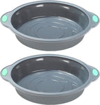 To encounter 9 Inch Silicone Round Cake Pans, 2 Pack Nonstick Silicone Baking Pans Set, Food Grade Cake Molds, with Metal Reinforced Frame More Strength
