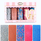Confect Game Night Sprinkles – Mix with Copper & Silver Dragees, Bright Blue Jimmies, Rose Gold & Pink Sparkling Sugar | Vegan, Gluten-Free, Nut-Free, Soy-Free, Dairy-Free Cake & Cupcake Decorating Topping - 5oz
