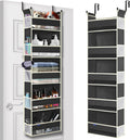 Over The Door Hanging Organizer 5-Shelves and 10 Side Pockets, Over The Door Storage for Bathroom and Bedroom, Back of Door Organizers for Baby Accessories and Kid's Toys (13"x5"x44", Black)