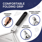 12" Pizza Making Kit (Set of 2) - 12" Pizza Cutter Rocker Knife with Blade Cover + 9.5" Stainless Steel Pizza Peel with Folding Handle- Ultimate Pizza Oven Accessories