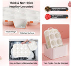 Silicone Muffin Pans for Baking 2 Pack, 2.8 Inch with Metal Reinforced Frame, Regular Size Nonstick Silicone Cupcake Pan 12 Cups for Baking Homemade Muffins, Cupcakes, Dishwasher Safe BPA Free
