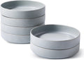 famiware Star 7.5" Pasta Bowls Set, Salad Bowl Set of 6, Double Reactive Glaze, Stackable, Perfect for Your Friend for Housewarming, Thanksgiving, Christmas, Light Gray