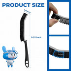 Crevice Cleaning Brushes, Serrated Cleaner Scrub Brush Tool for Hard to Reach Tight Space, Home Essentials, Cleaning Supplies for Shower, Bathroom, Kitchen, Toilet, Window (2, Black)