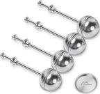 Numola Long Handle Tea Ball Stainless Steel with Drip Trays, 4Pcs Premium Tea Infuser Filter for Loose Leaf Tea, Reusable Fine Mesh Tea Interval Diffuser Strainer for Cup and Teapot
