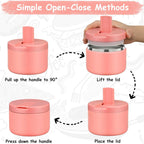 12oz Insulated Vacuum Food Jar with Buckle Lid Wide Mouth Soup Thermo for Hot Food Kids Leakproof Stainless Steel Lunch Container- Pink- 1Pack