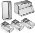 P&P CHEF Loaf Pan Set, 9-inch Bread Pans, Stainless Steel Loaf Toast Baking Pans For Bread Meatloaf Lasagna Cake, Healthy & Non Toxic, Oven & Dishwasher Safe,(Silver, 10Pcs)
