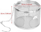 Seasoning Strainer, Large Capacity Stainless Steel Tea Mesh Tea Infuser Strainer with Extended Chain Hook for Brew Loose Leaf Tea and Seasonings, Sliver 5.52 x 3.94