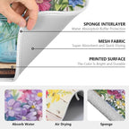 Spring Floral Jars Rustic Dish Drying Mat for Kitchen Counter Absorbent Microfiber Small Drying Pad Flowers Dish Mats for Kitchen Countertops 16 x 18 Inch