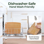 Dishwasher Safe Carbonized Bamboo Wood Cutting Boards for Kitchen with Juice Groove, Wooden Charcuterie & Chopping for Fruit, Vegetables & Cheese, Durable, Lightweight, Water-Resistant