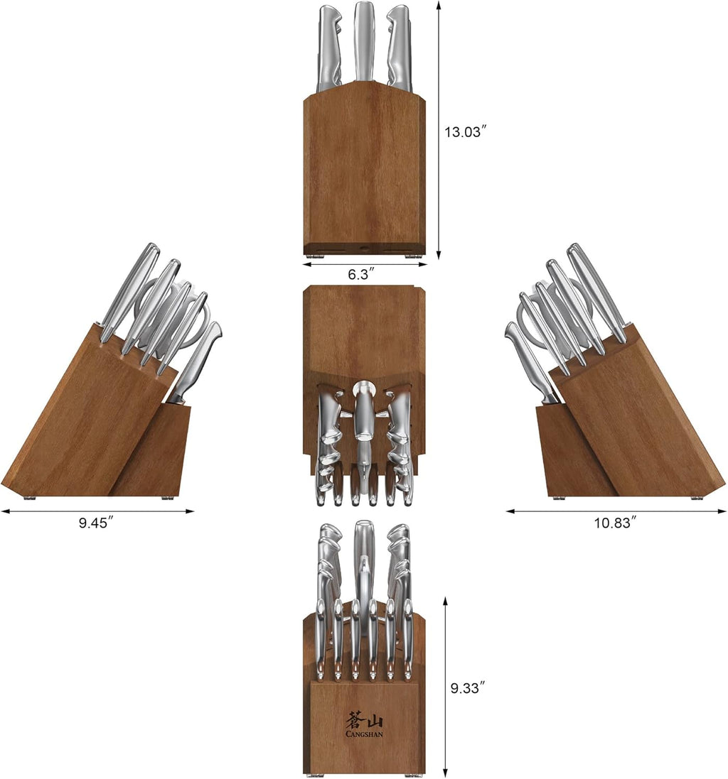 Cangshan Sanford Series 1027051 German Steel 17-Piece Knife Block Set
