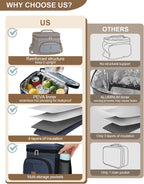 Lunch Box for Man Women, Insulated Lunch Bag Cooler Bag Leakproof Lunchbox Lunch Tote Bags with Removable Strap for Work School Picnic Travel (Blue/12L
