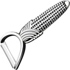 Maxjoy Vegetable Potato Apple Carrot Fruit Veggie Peeler - Corn Kernel Ergonomic Handle, Ultra Sharp Stainless Steel Blades - Silver