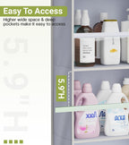 AOODA 2 Pack Over the Door Organizer, Large Capacity Closet Door Hanging Organizer, Clear Deep Pockets Baby Organizer Storage for Nursery, Bathroom, Bedroom, Pantry, Diapers (Grey)
