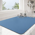 Dish Drying Mat for Kitchen Counter | Coffee Bar Mat for Countertops | Heat Resistant Drainer Mat with Non-slip Rubber Backed | Hide Stain Kitchen Absorbent Draining Mat | Blue 18"x28"