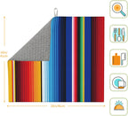 Rainbow Colorful Stripe Kitchen Drying Mat Mexican Microfiber Dish Drainer Mat for Kitchen Counter Absorbent Reusable Washable 16x18 Inch