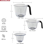 KitchenAid KQ298OSOBA Gourmet Set of 3 Measuring Jugs, Onyx